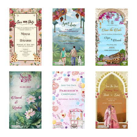 Mehak & Utkarsh Save the Date Invitation Template, Editable Digital Indian Marriage Invite, Printable Cultural Ceremony Bundle, Personalizable Event Design   