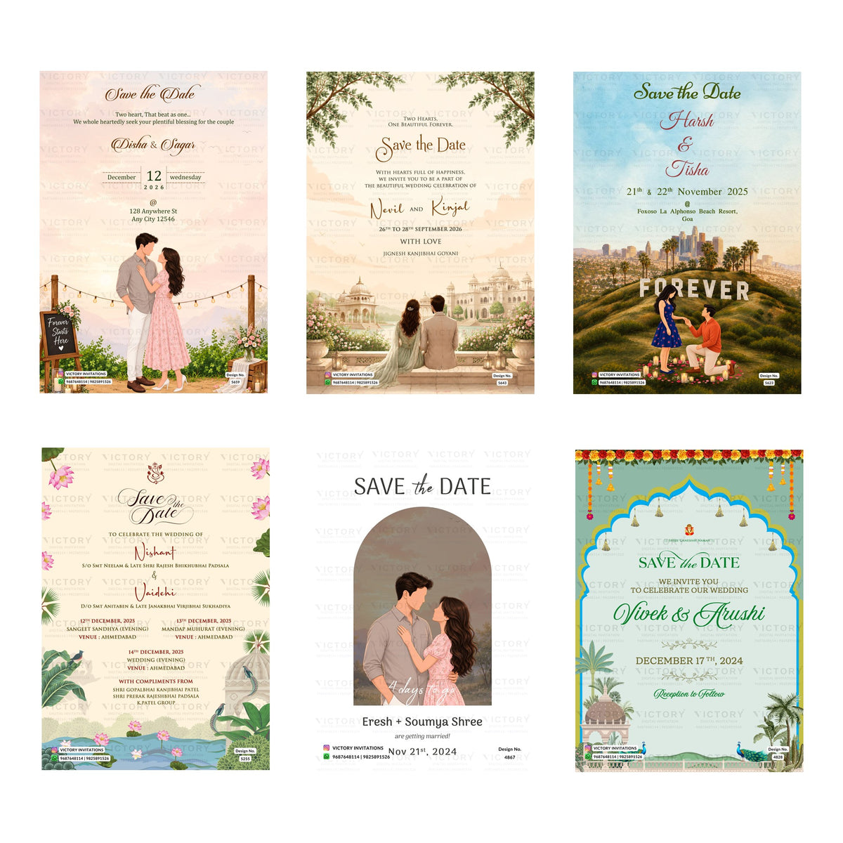 Disha & Sagar Save the Date Invitation Template, Editable Digital Indian Marriage Invite, Printable Cultural Ceremony Bundle, Personalizable Event Design   