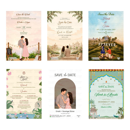Disha & Sagar Save the Date Invitation Template, Editable Digital Indian Marriage Invite, Printable Cultural Ceremony Bundle, Personalizable Event Design   