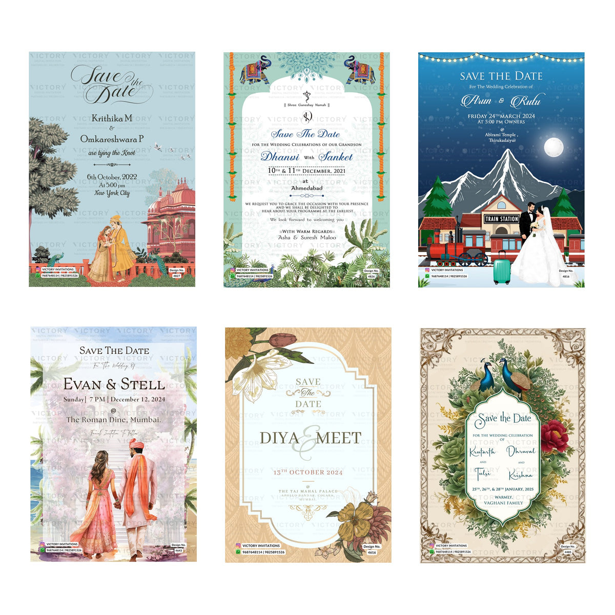 Krithika & Omkareshwara P Save the Date Invitation Template, Editable Digital Indian Marriage Invite, Printable Cultural Ceremony Bundle, Personalizable Event Design   