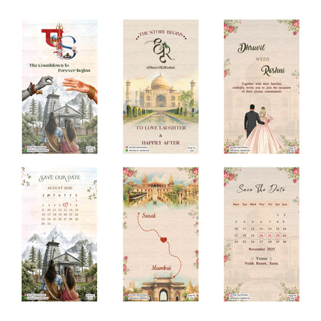 Dhruvil & Roshni Save the Date Invitation Template, Editable Digital Indian Marriage Invite, Printable Cultural Ceremony Bundle, Personalizable Event Design   