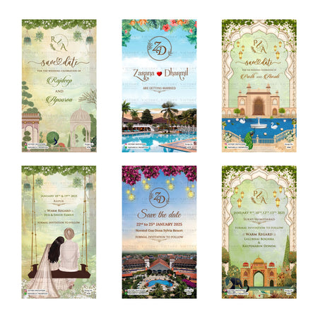 Zarana & Dharmil Save the Date Invitation Template, Editable Digital Indian Marriage Invite, Printable Cultural Ceremony Bundle, Personalizable Event Design