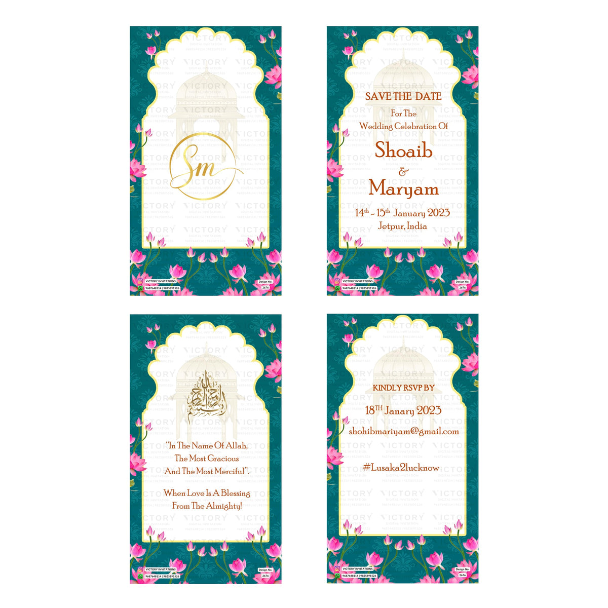 Shoaib & Maryam Save the Date Invitation Template, Editable Digital Indian Marriage Invite, Printable Cultural Ceremony Bundle, Personlizable Event Design