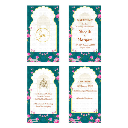 Shoaib & Maryam Save the Date Invitation Template, Editable Digital Indian Marriage Invite, Printable Cultural Ceremony Bundle, Personlizable Event Design