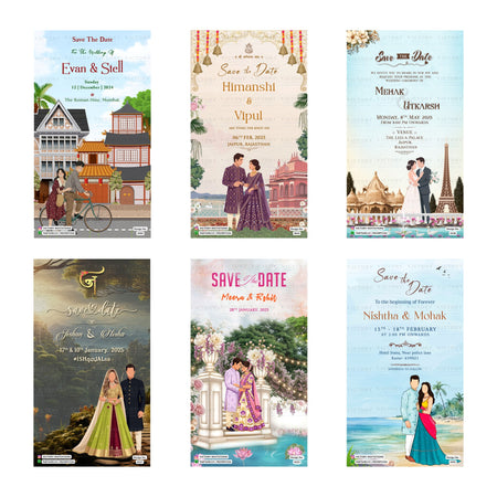 Evan & Stell Save the Date Invitation Template, Editable Digital Indian Marriage Invite, Printable Cultural Ceremony Bundle, Personalizable Event Design