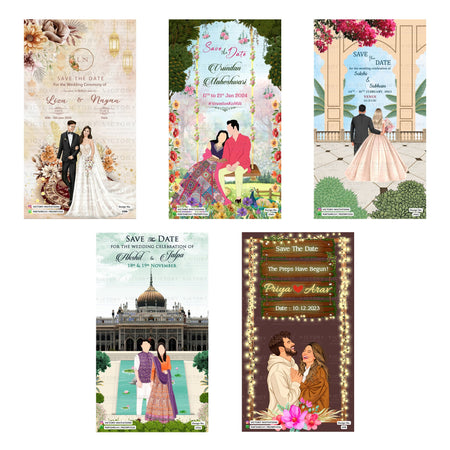 Liza & Nayan Save the Date Invitation Template, Editable Digital Indian Marriage Invite, Printable Cultural Ceremony Bundle, Personalizable Event Design