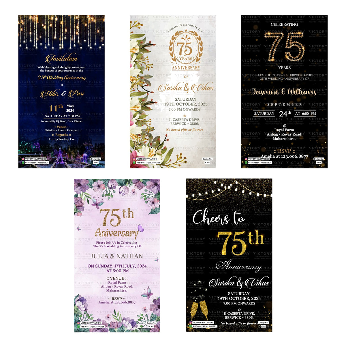 Mihir & Pari 25th Wedding Anniversary Invitation Template, Editable Digital Indian Marriage Invite, Printable Cultural Ceremony Bundle, Personalizable Event Design   