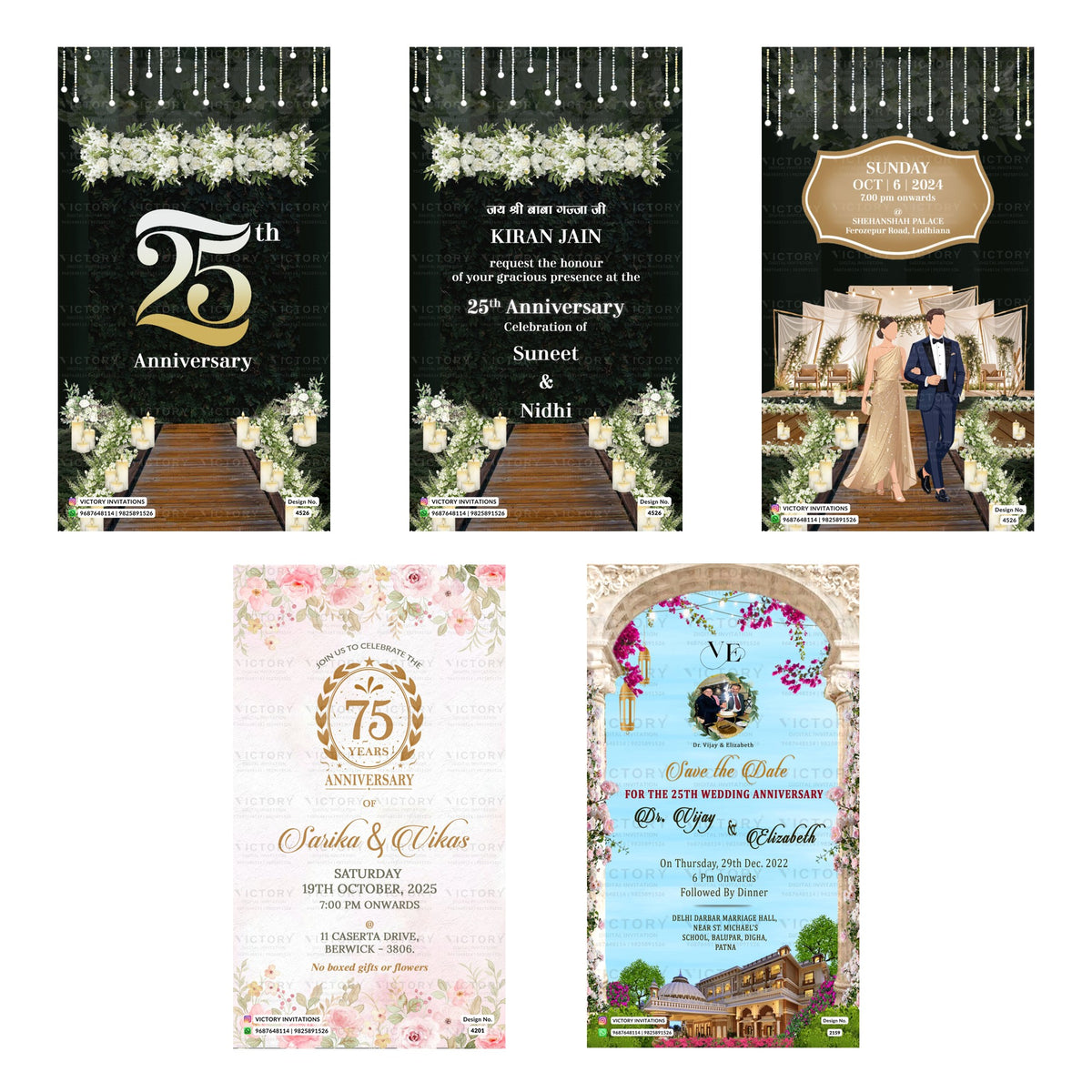 Suneet & Nidhi 25th Anniversary Invitation Template, Editable Digital Indian Marriage Invite, Printable Cultural Ceremony Bundle, Personalizable Event Design   