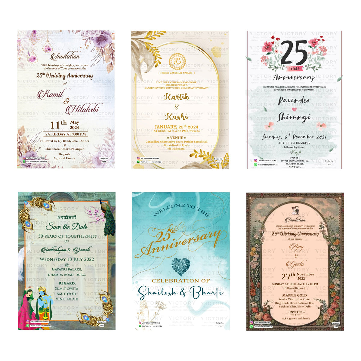 Romil & Hitlakshi 25th Wedding Anniversary Invitation Template, Editable Digital Indian Marriage Invite, Printable Cultural Ceremony Bundle, Personalizable Event Design   