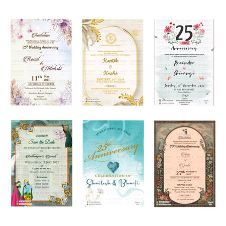 Romil & Hitlakshi 25th Wedding Anniversary Invitation Template, Editable Digital Indian Marriage Invite, Printable Cultural Ceremony Bundle, Personalizable Event Design   