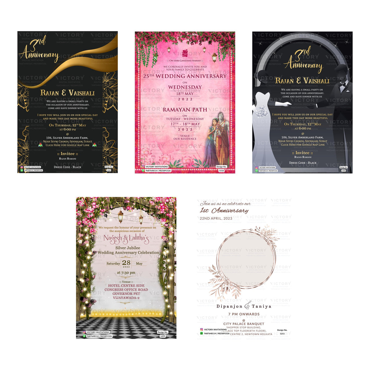 Rajan & Vaishali 3rd Anniversary Invitation Template, Editable Digital Indian Marriage Invite, Printable Cultural Ceremony Bundle, Personalizable Event Design