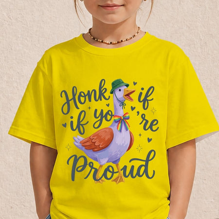 Kids Honk If You're Proud PNG | Yellow Children's Pride Sublimation File