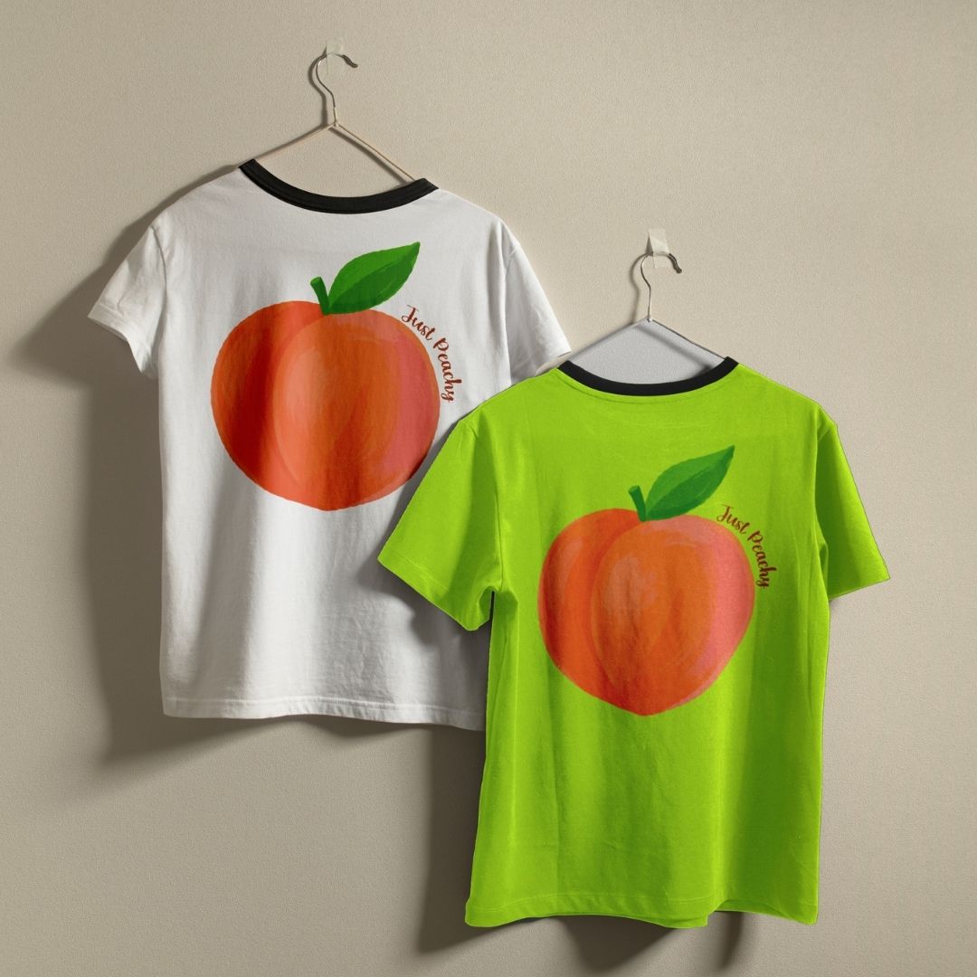 Sweet Georgia Peach SVG, Minimalist Botanical Apparel Graphics, Commercial Use Digital Cut File