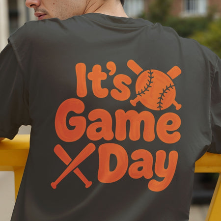 Retro It's Game Day Baseball PNG | Dark Shirt Sublimation Design