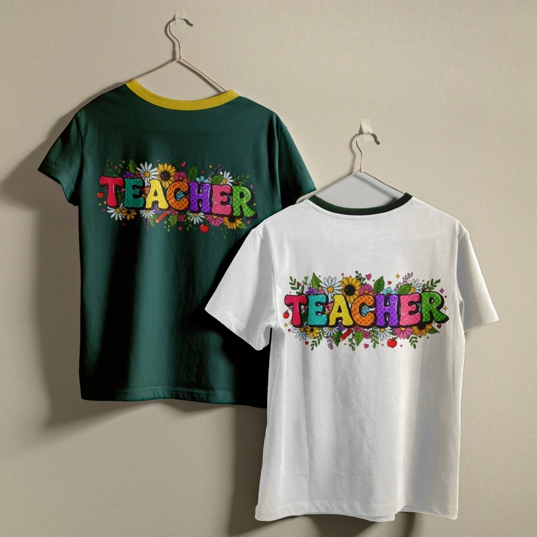 Botanical Sunflower Teacher SVG, Cute Classroom Outfit Shirt Design, Commercial Use Digital File