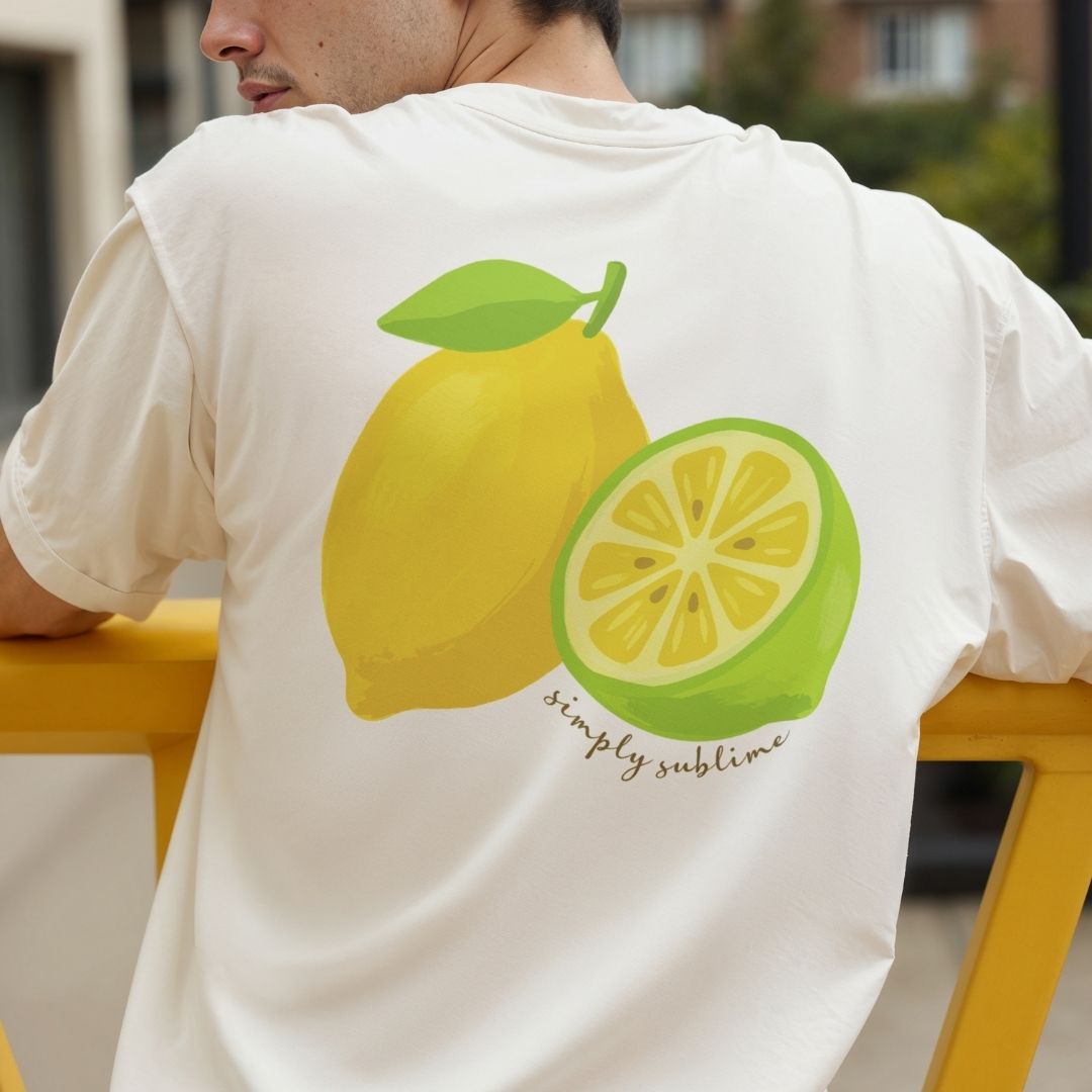 Funny Lemon Lime Shirt Design, Simply Sublime Digital Download, Unisex Vintage Fruit Tee PNG
