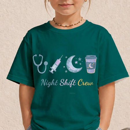 Cute Pediatric Nurse SVG, Night Shift Crew Youth Shirt Design, Childrens Medical Graphic PNG