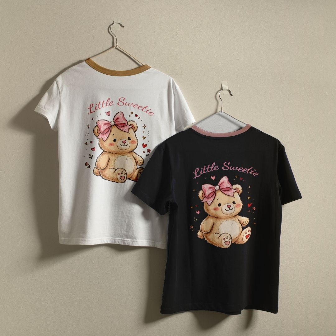 Little Sweetie Bear Ringer Shirts on Hangers