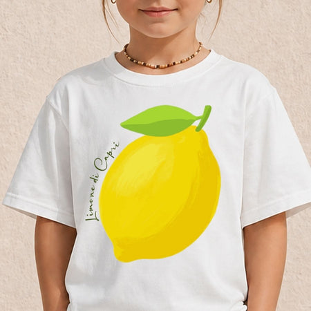 Cute Kids Italian Summer Graphic, Youth Limone di Capri SVG, Toddler Lemon Fruit Clipart PNG
