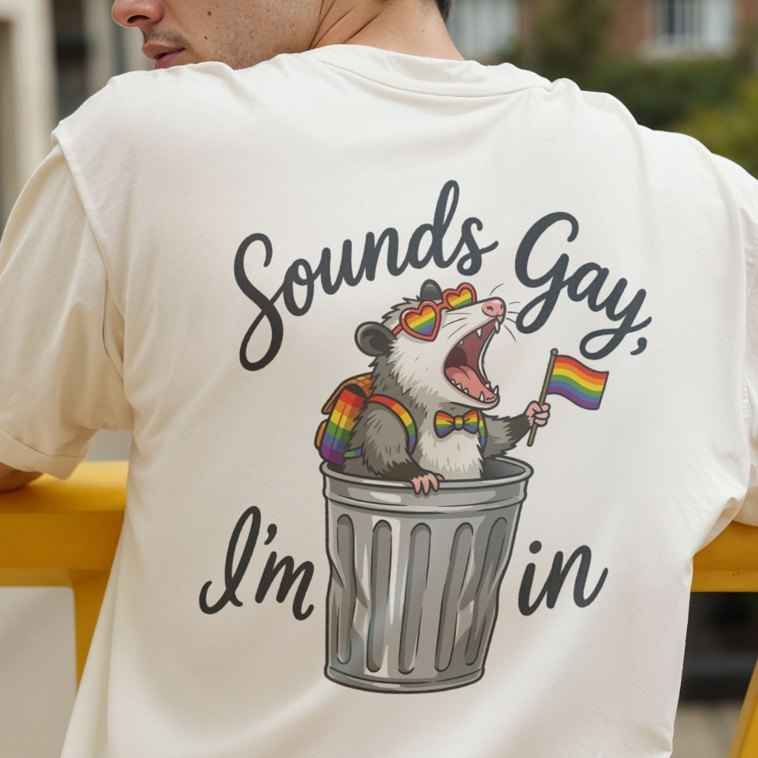 Funny Sounds Gay I'm In PNG | Men's White T-Shirt Back Graphic