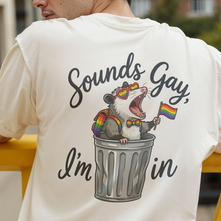 Funny Sounds Gay I'm In PNG | Men's White T-Shirt Back Graphic