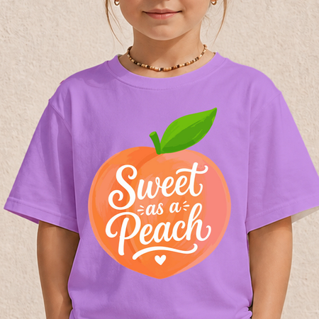 Cute Kids Summer Peach Graphic, Youth Sweet As A Peach SVG, Toddler Fruit Clipart PNG