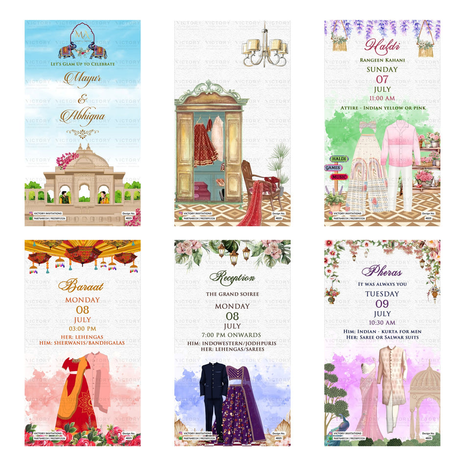 Wardrobe Planner Invitation Template, Editable Digital Wedding Planner Invite, Printable Indian Marriage Ceremony Bundle, Personalizable Cultural Event Design   