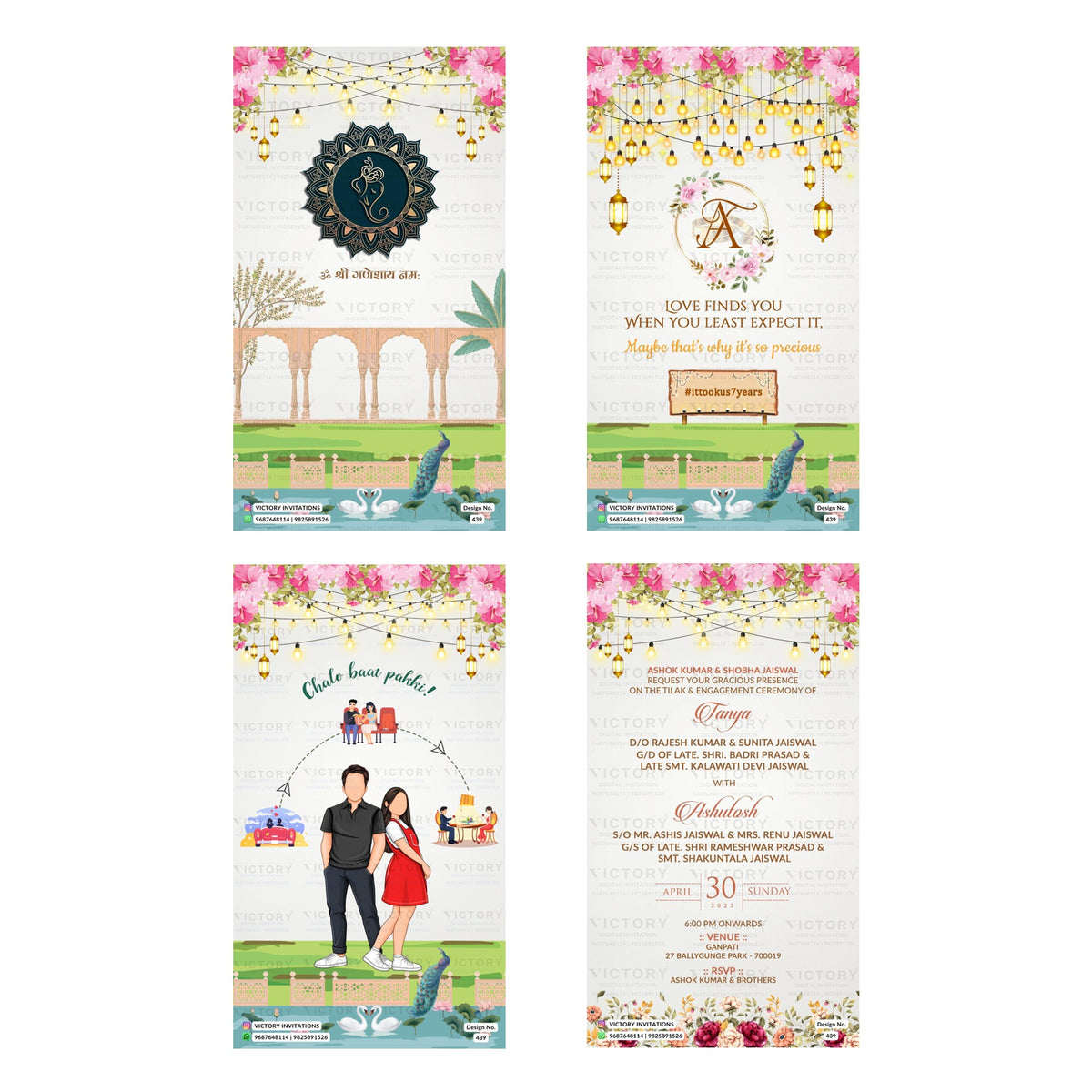 Tanya & Ashulosh Tilak & Engagement Invitation Template, Editable Digital Indian Marriage Invite, Printable Cultural Ceremony Bundle, Personalizable Event Design   