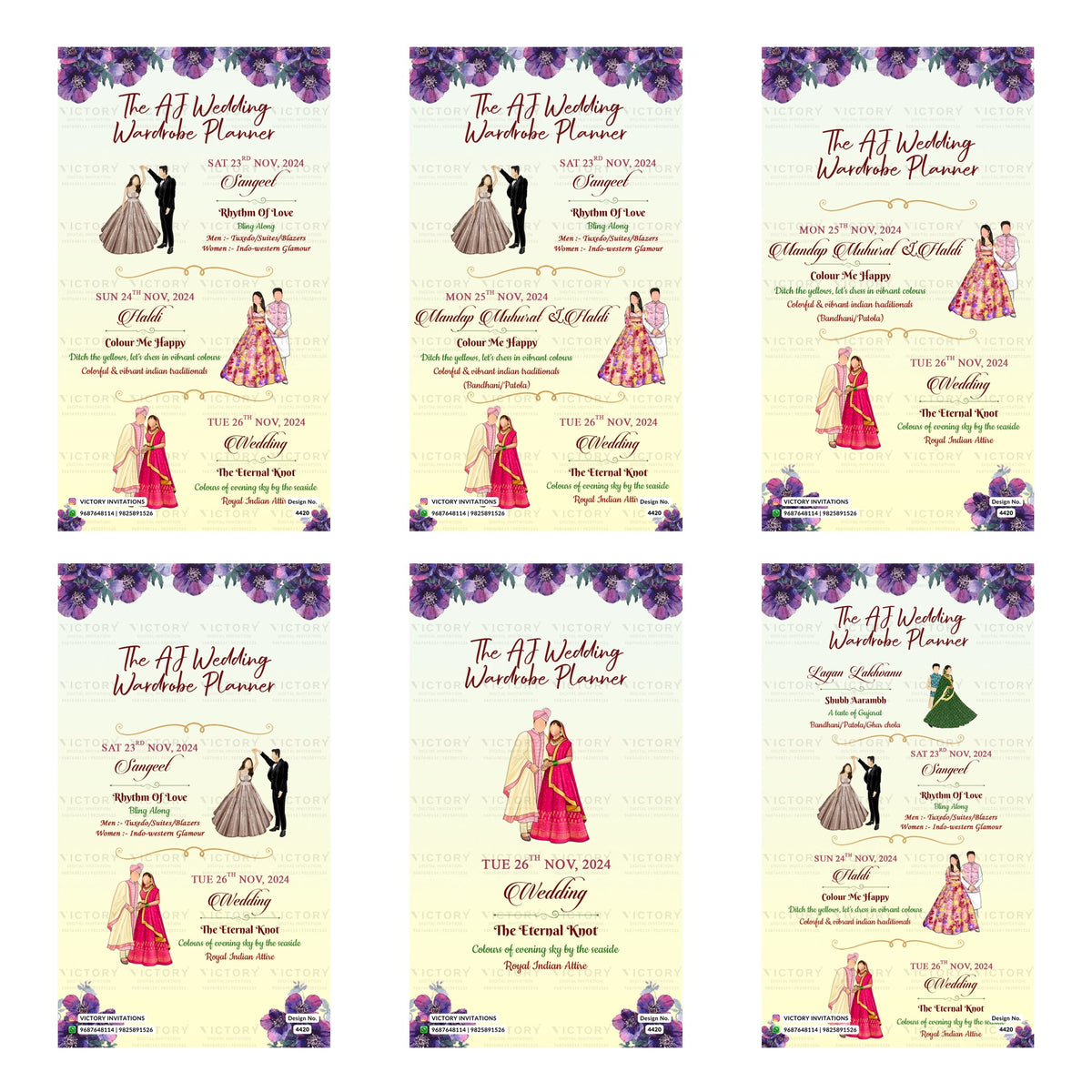 Wardrobe Planner Invitation Template, Editable Digital Wedding Planner Invite, Printable Indian Marriage Ceremony Bundle, Personalizable Cultural Event Design   
