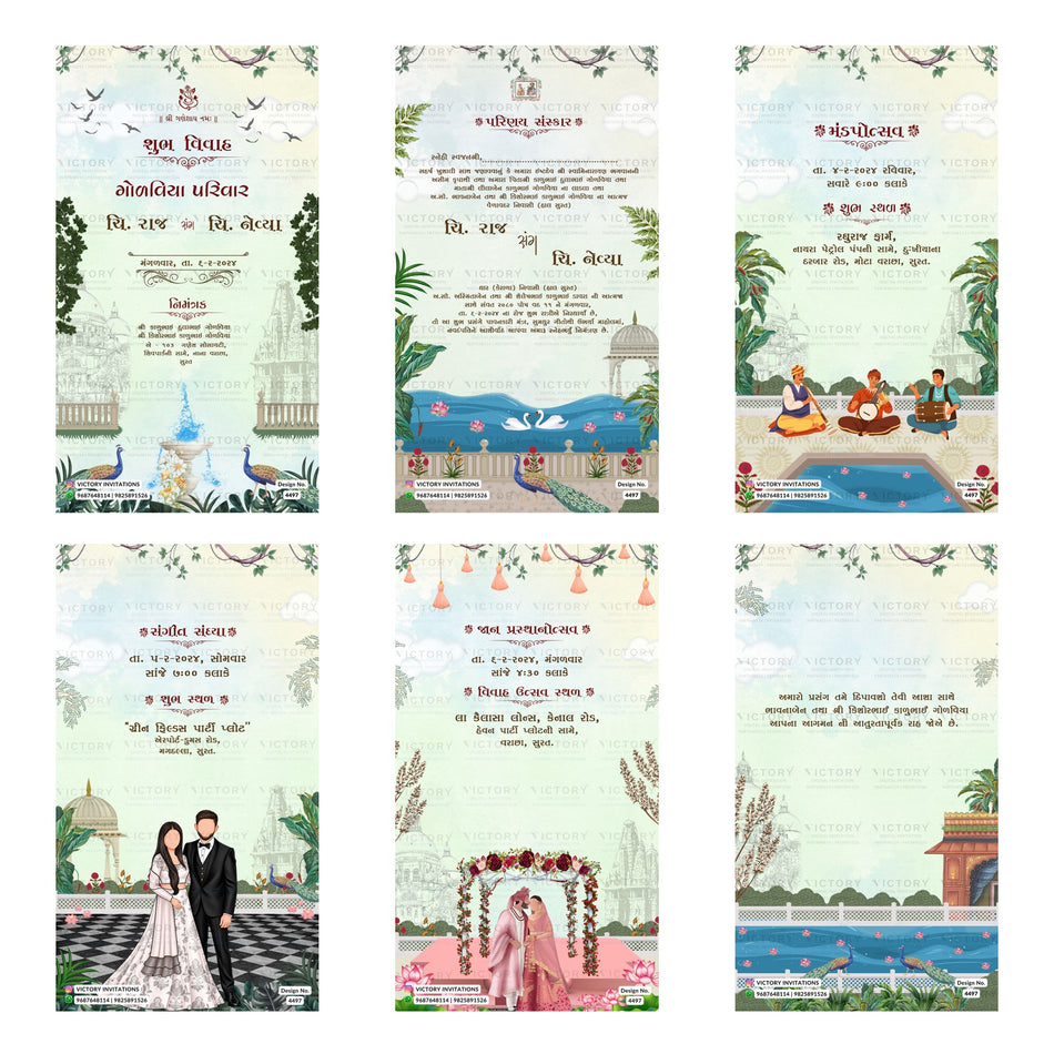 Bidyut & Sheetal Wedding Invitation Template, Editable Digital Indian Marriage Invite, Printable Cultural Ceremony Bundle, Personalizable Event Design   