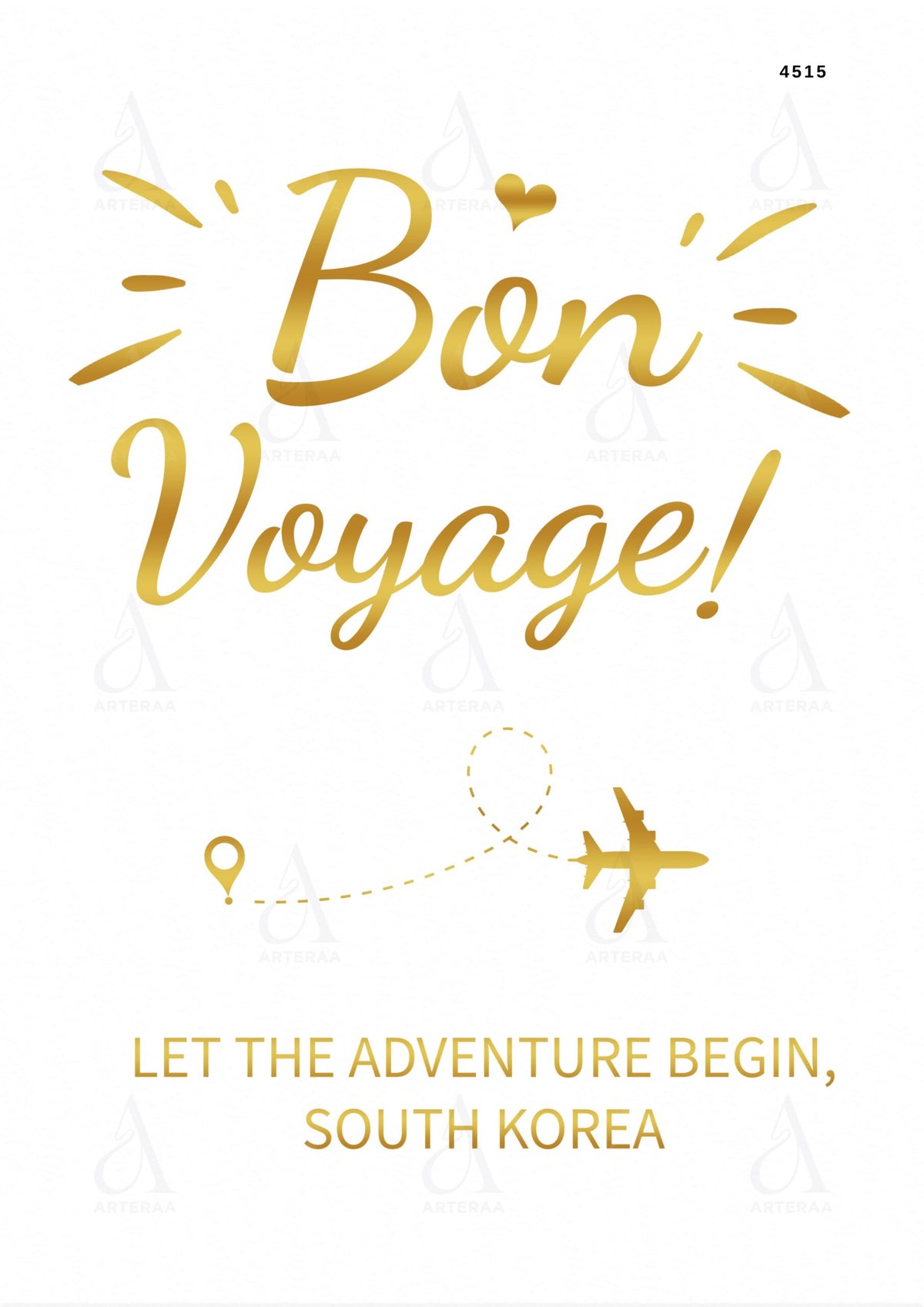 Bon Voyage card Canva Editable Template in english language with minimalistic theme design 4515