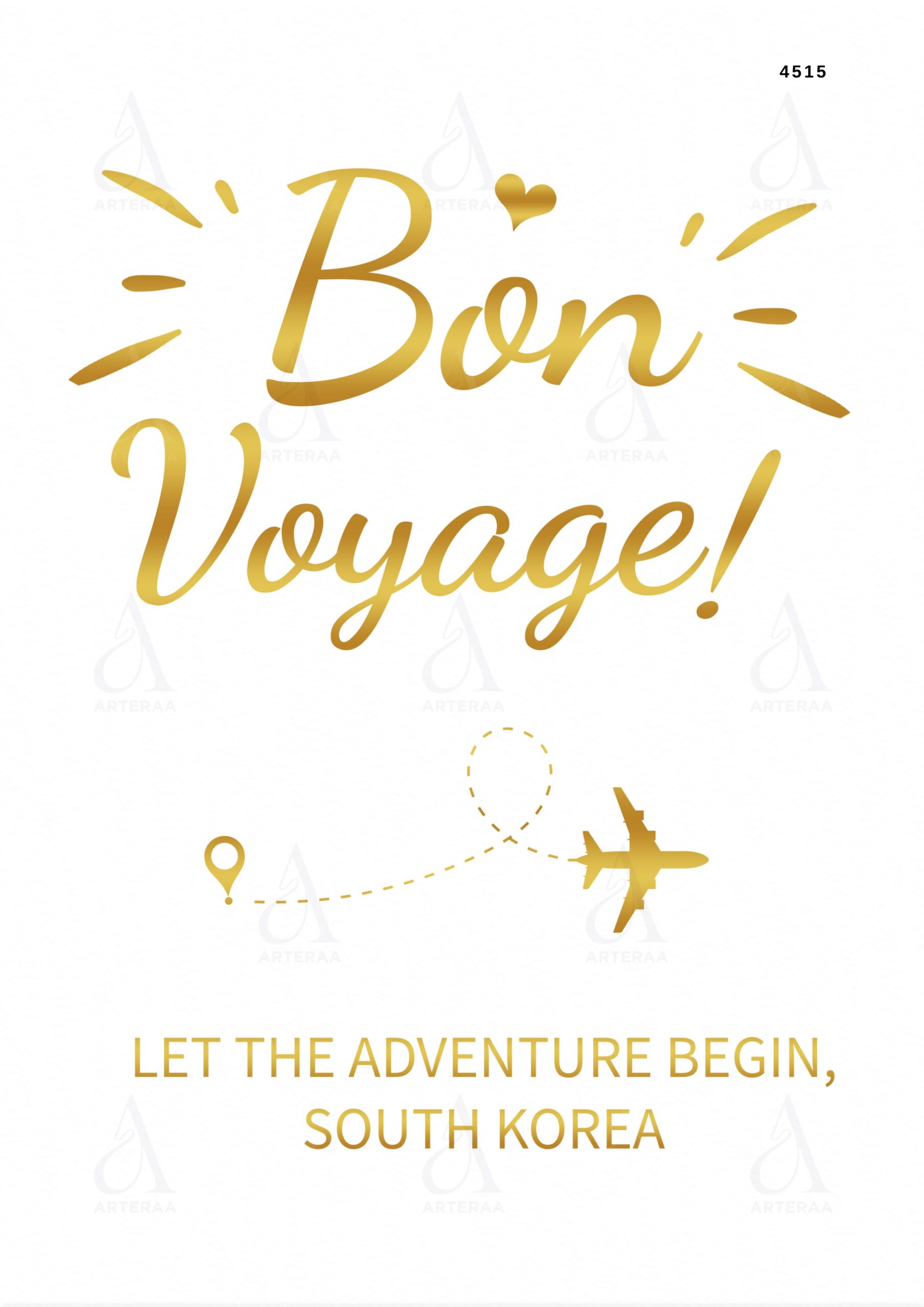 Bon Voyage card Canva Editable Template in english language with minimalistic theme design 4515