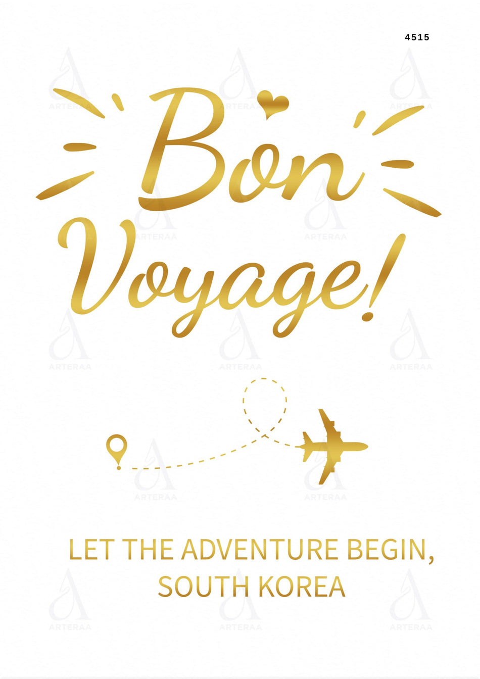 Bon Voyage card Canva Editable Template in english language with minimalistic theme design 4515