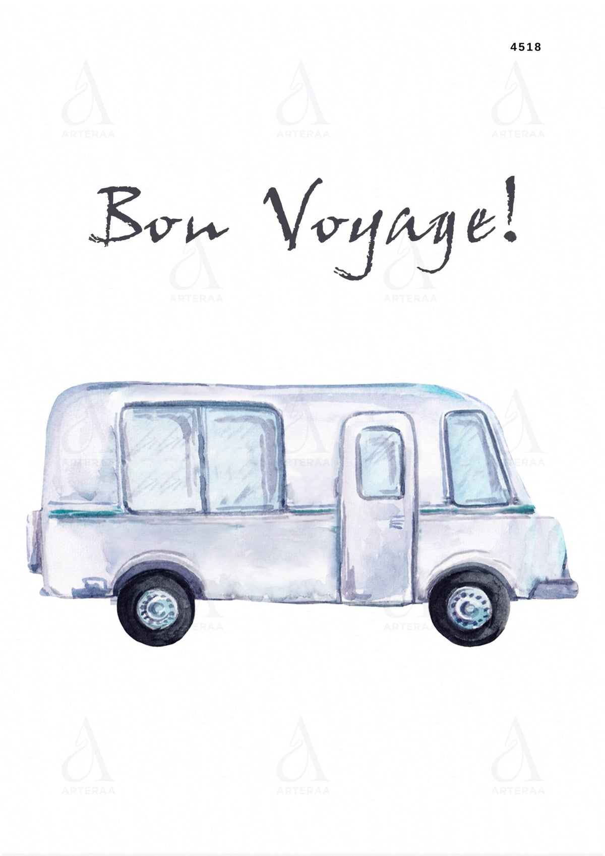 Bon Voyage card Canva Editable Template in english language with minimalistic theme design 4518
