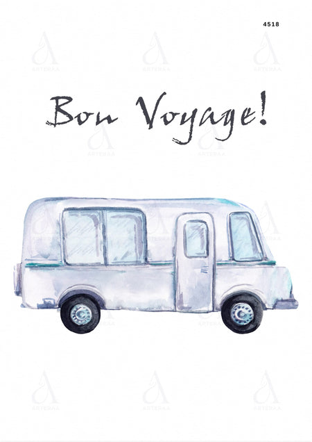 Bon Voyage card Canva Editable Template in english language with minimalistic theme design 4518