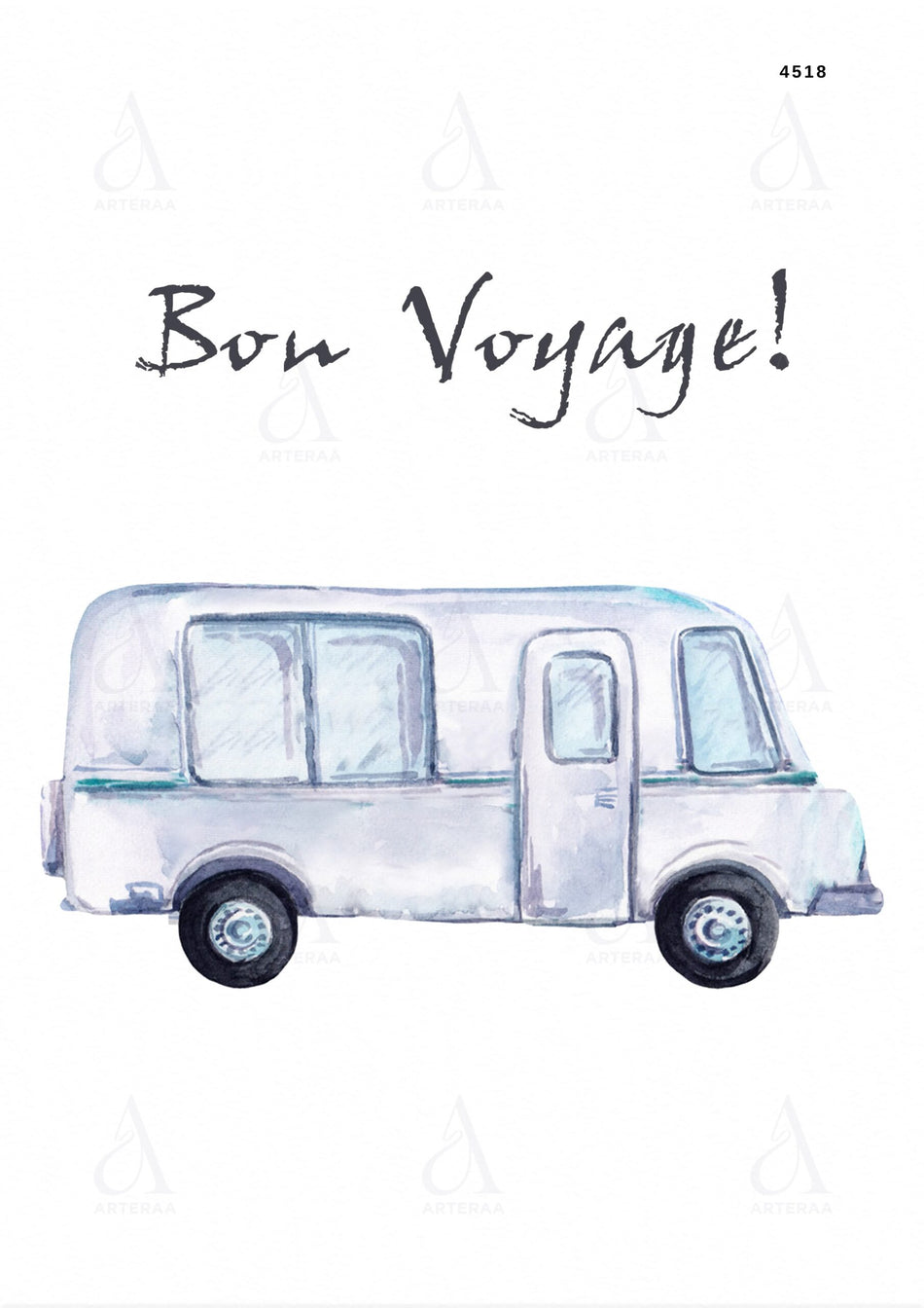 Bon Voyage card Canva Editable Template in english language with minimalistic theme design 4518