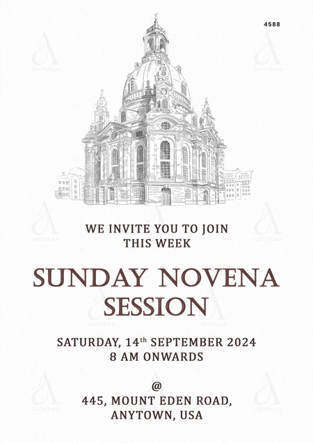 Church Session invitation Editable Canva Template in english language with minimalistic theme design 4588