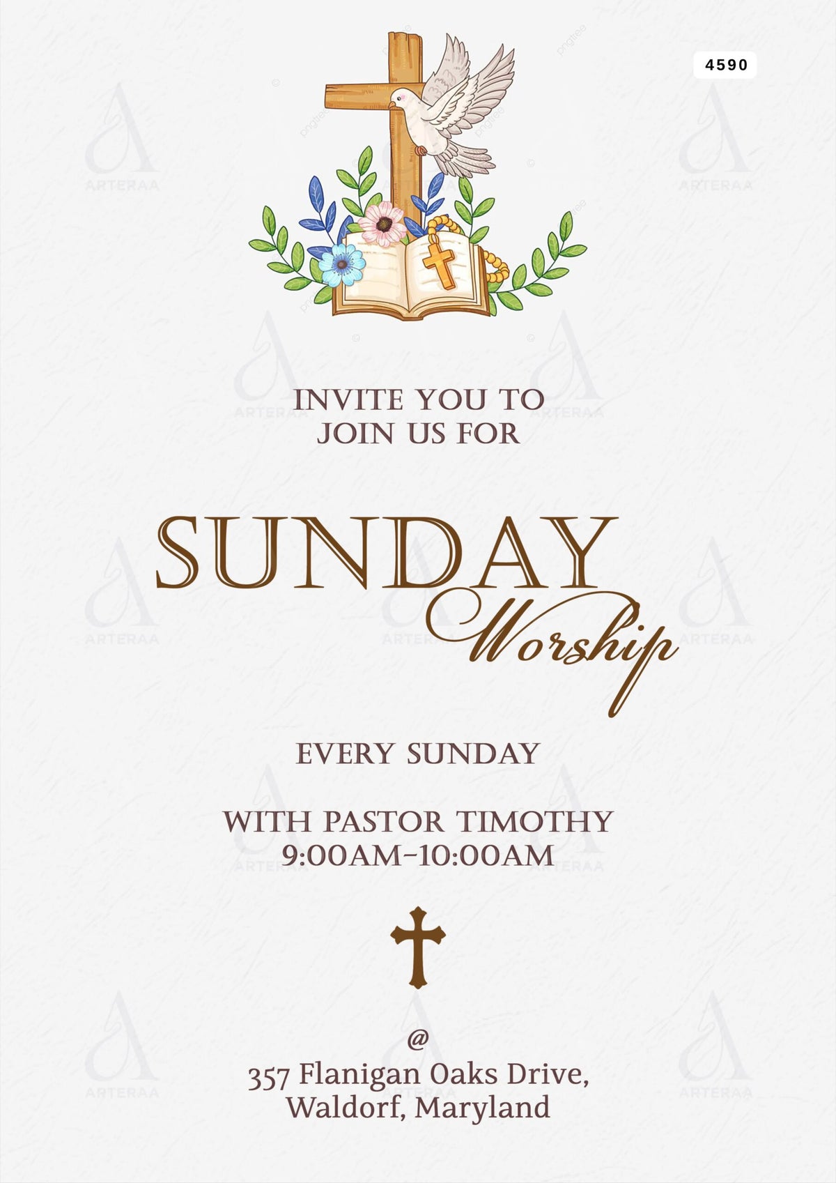 Church session invitation Editable Canva Template in english language with minimalistic theme design 4590