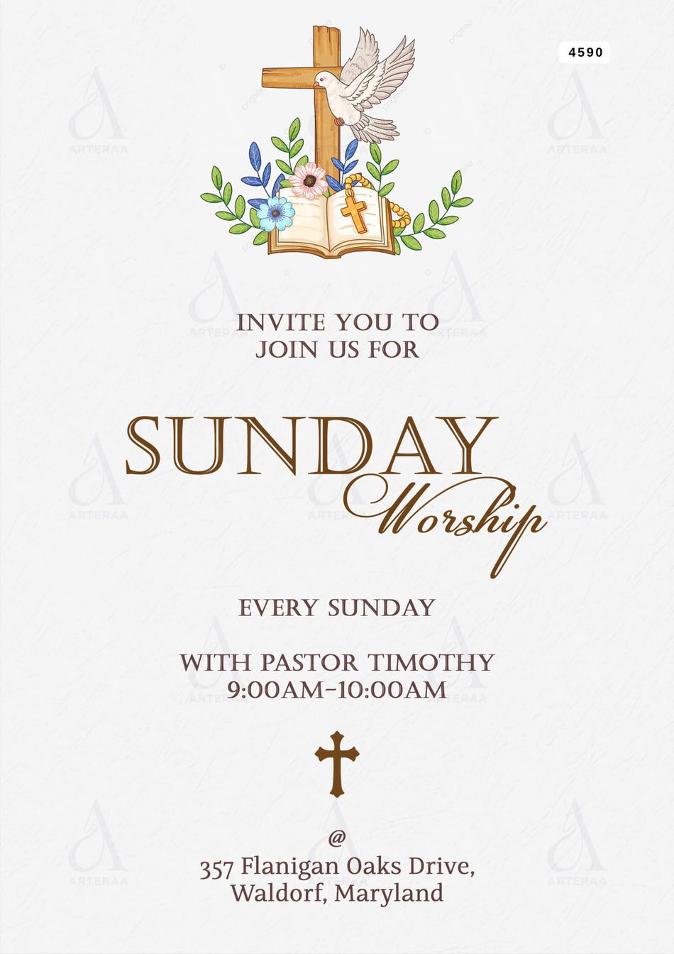 Church session invitation Editable Canva Template in english language with minimalistic theme design 4590