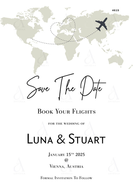 Save the date invitation Editable Canva Template in english language with minimalistic theme design 4615