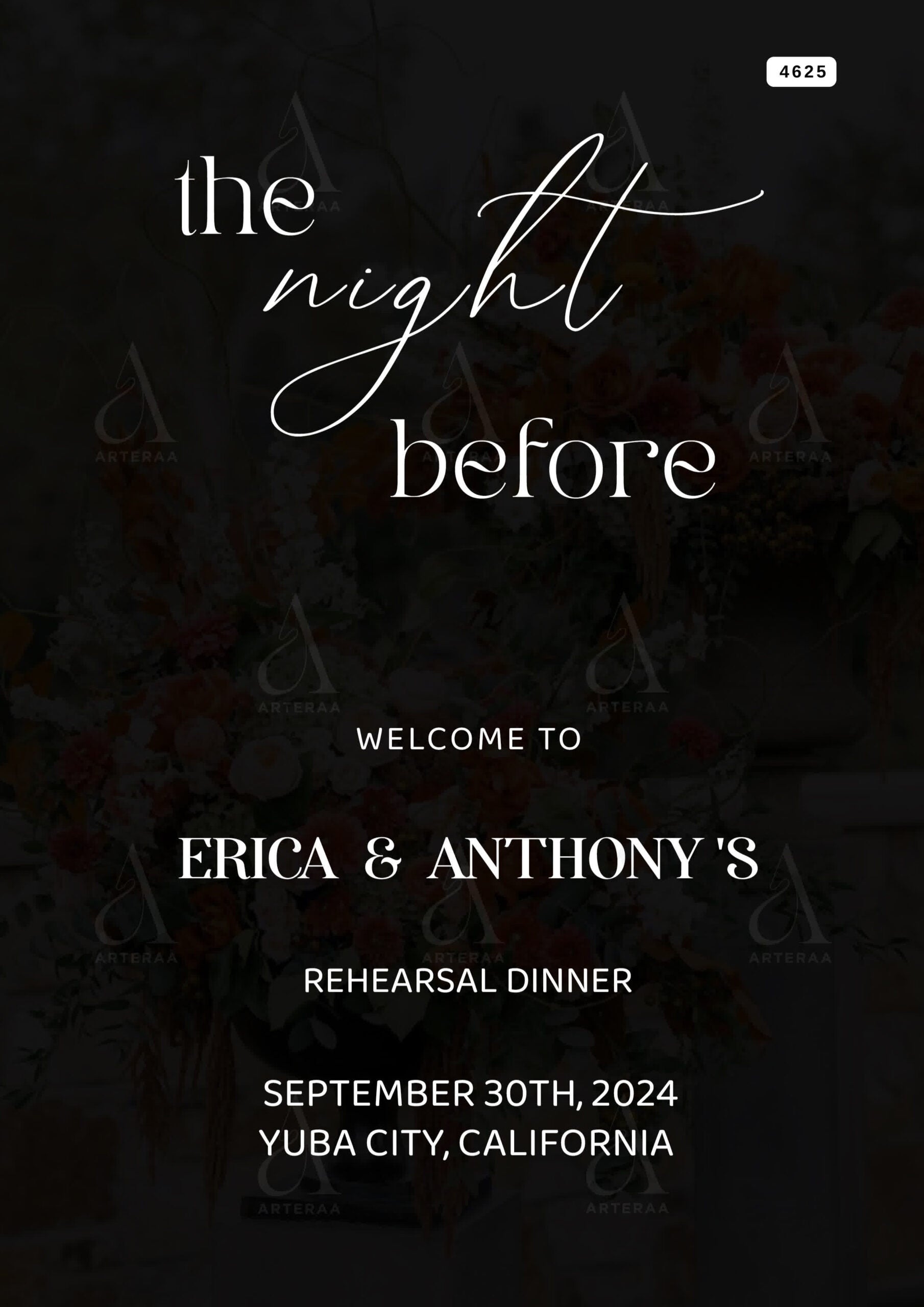 The night before invitation Editable Canva Template in english language with minimalistic theme design 4625