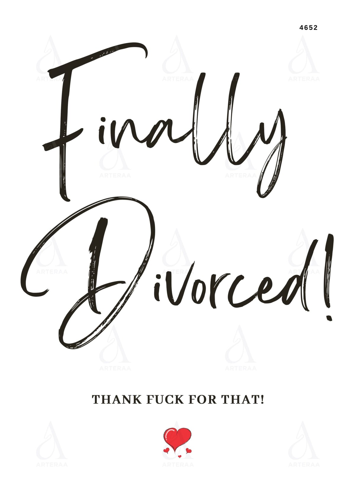 Divorce card invitation Editable Canva Template in english language with minimalistic theme design 4652