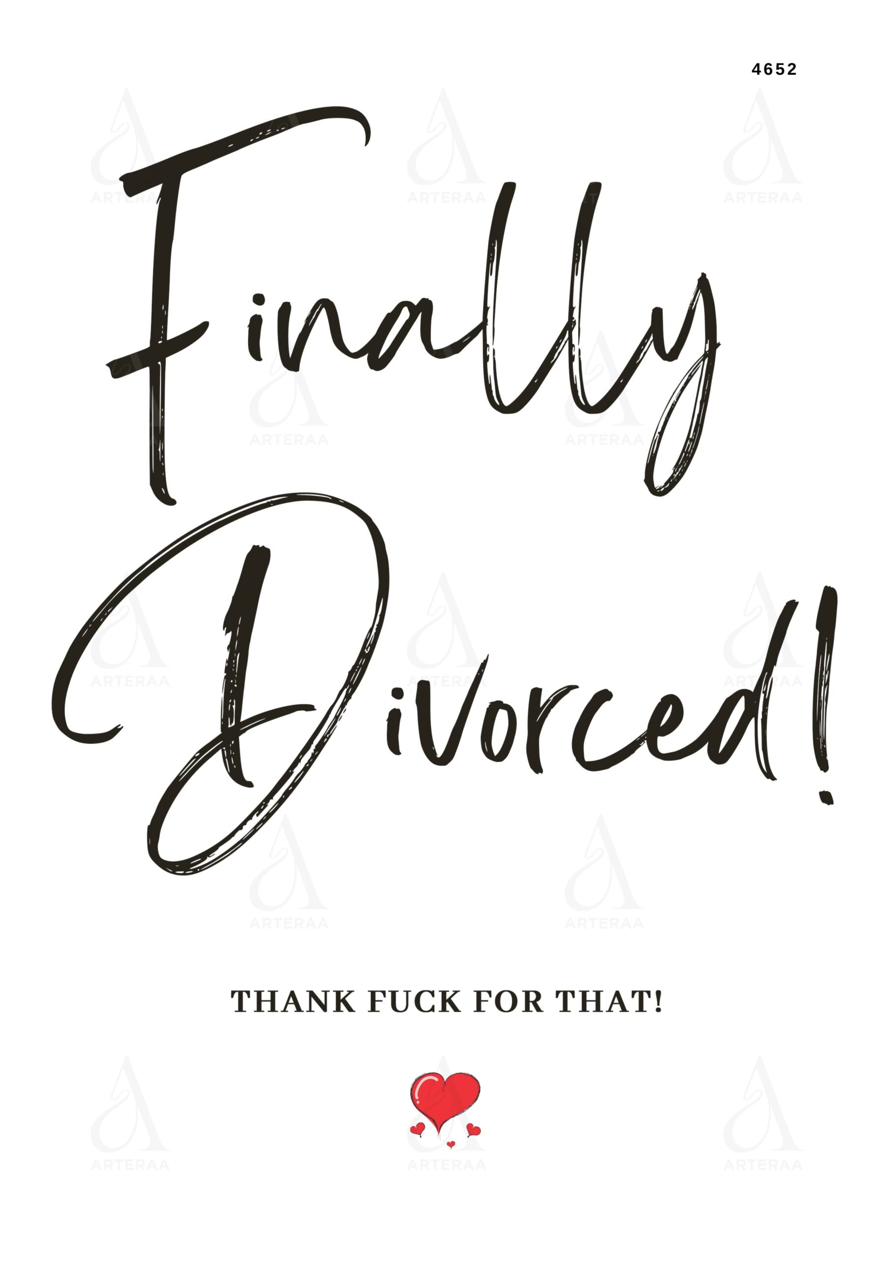 Divorce card invitation Editable Canva Template in english language with minimalistic theme design 4652