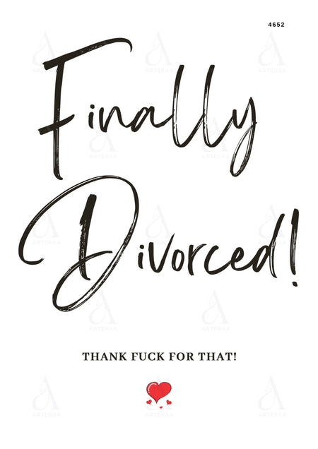 Divorce card invitation Editable Canva Template in english language with minimalistic theme design 4652