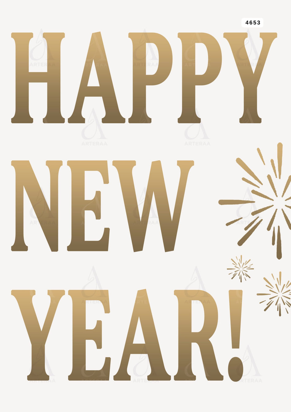 Happy New Year card Editable Canva Template in english language with minimalistic theme design 4653