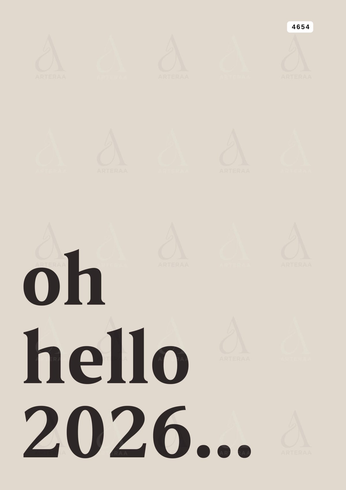 New Year card Editable Canva Template in english language with minimalistic theme design 4654