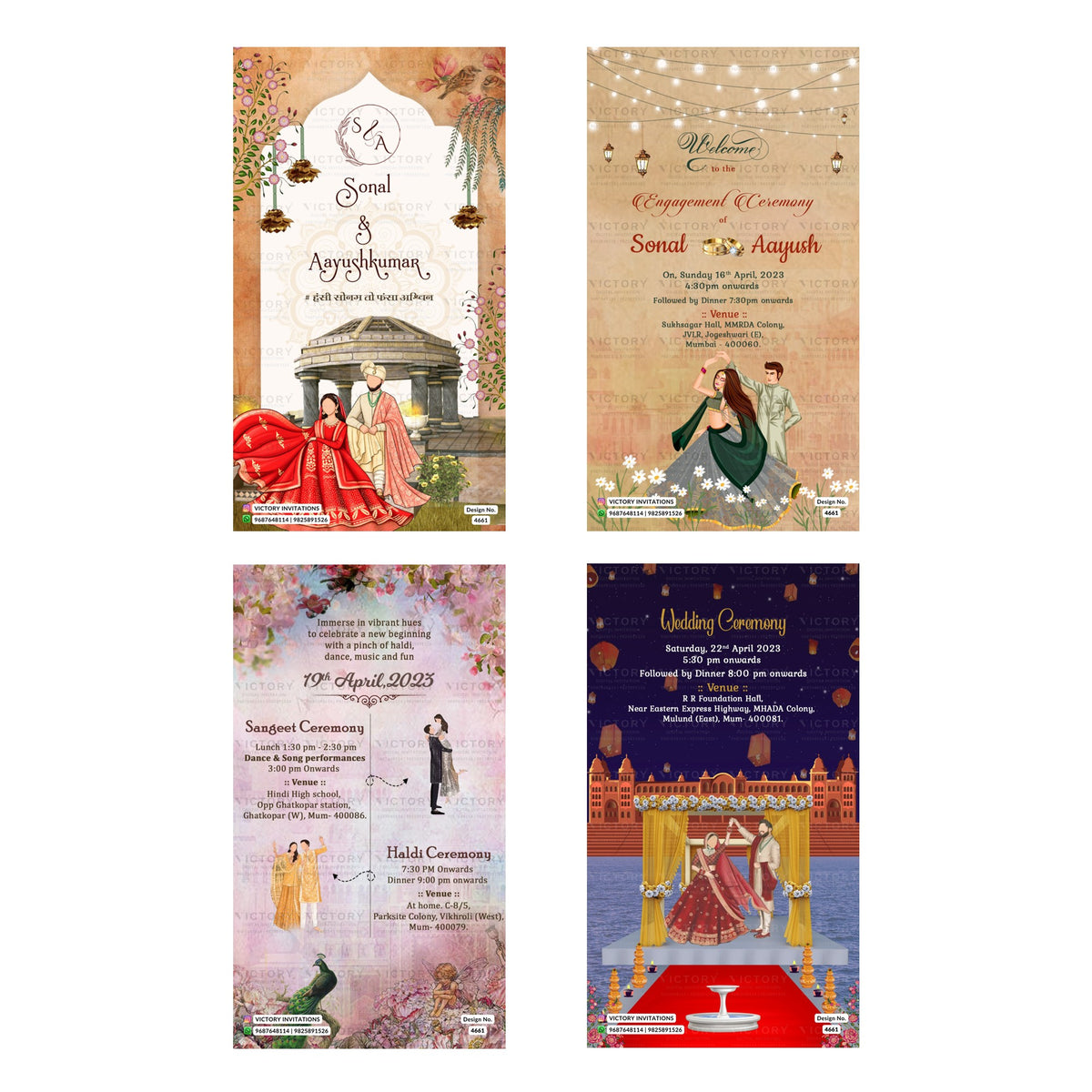Sonal & Aayushkumar Wedding Invitation Template, Editable Digital Indian Marriage Invite, Printable Cultural Ceremony Bundle, Personalizable Event Design