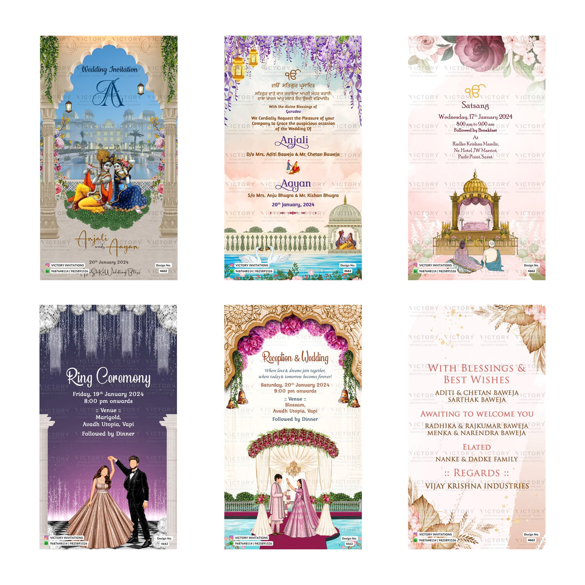 Anjali & Aayan Wedding Invitation Template, Editable Digital Indian Marriage Invite, Printable Cultural Ceremony Bundle, Personalizable Event Design