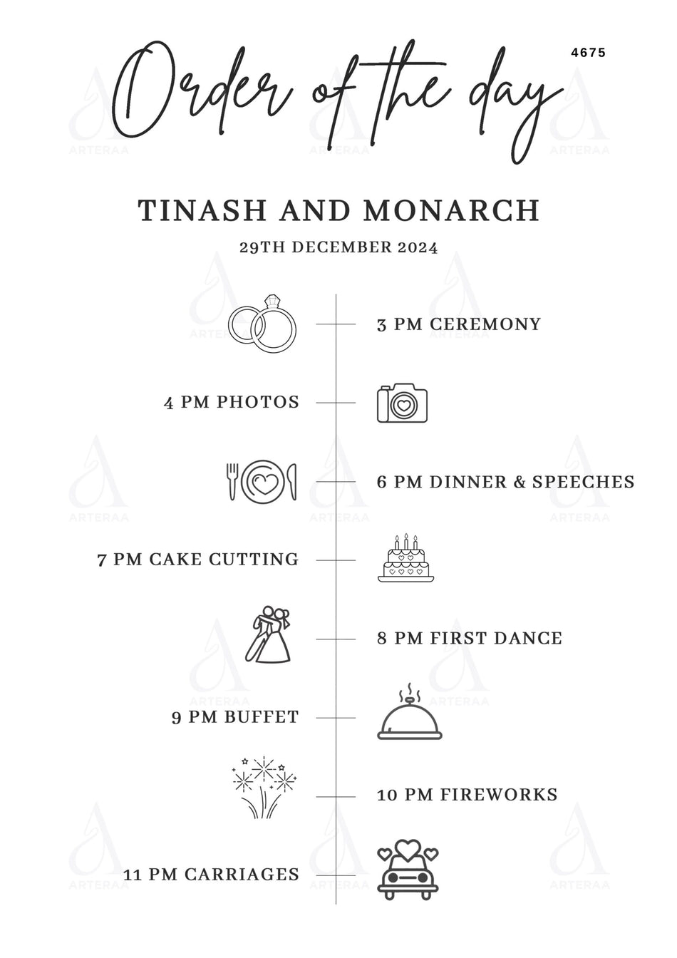Food Menu card for restaurant Editable CanvaTemplate for in english language with minimalistic theme design 4675
