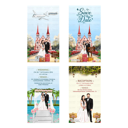 Prince & Pauline Wedding Invitation Template, Editable Digital Indian Marriage Invite, Printable Cultural Ceremony Bundle, Personalizable Event Design